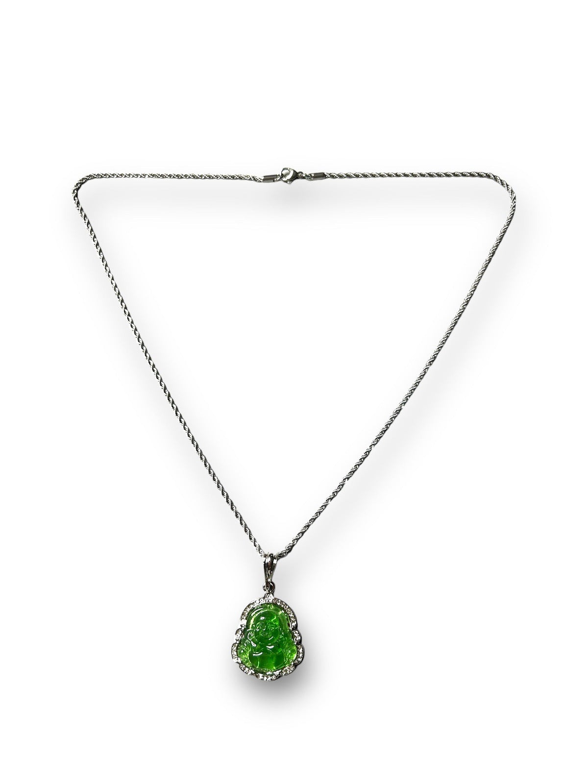 Green Silver Protection Necklace