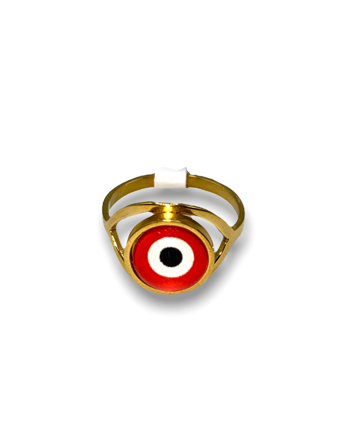 Dainty Gold Filled Ring with Red Evil Eye
