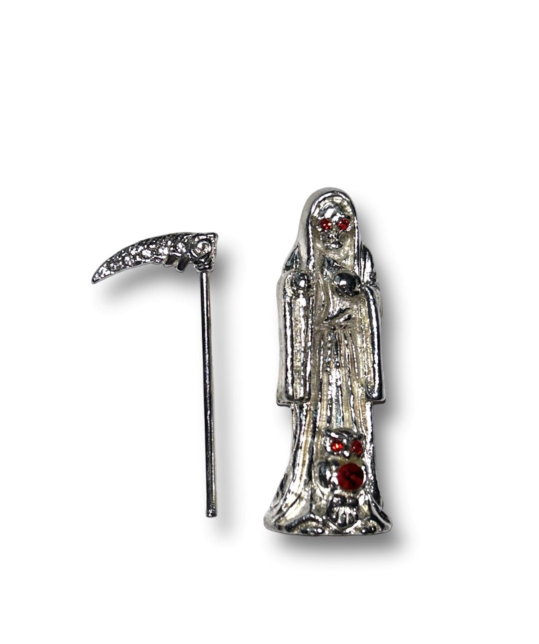 Silver Heavy Mini Santa Muerte