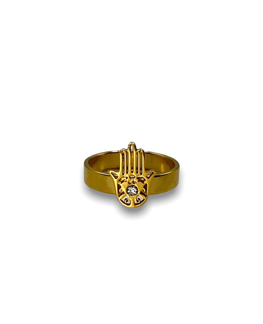 Gold Filled Hamsa Hand with Crystal | Ward Off Negativity with Style