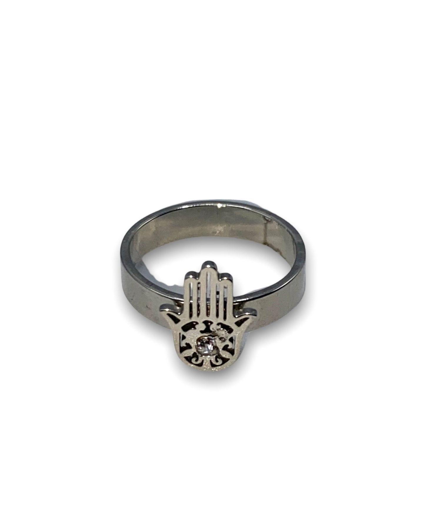 Sterling Silver Hamsa Hand Ring | Symbol of Protection