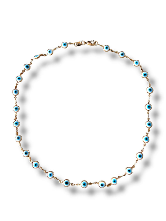 Glare of Grace – Multi-Eye White Necklace