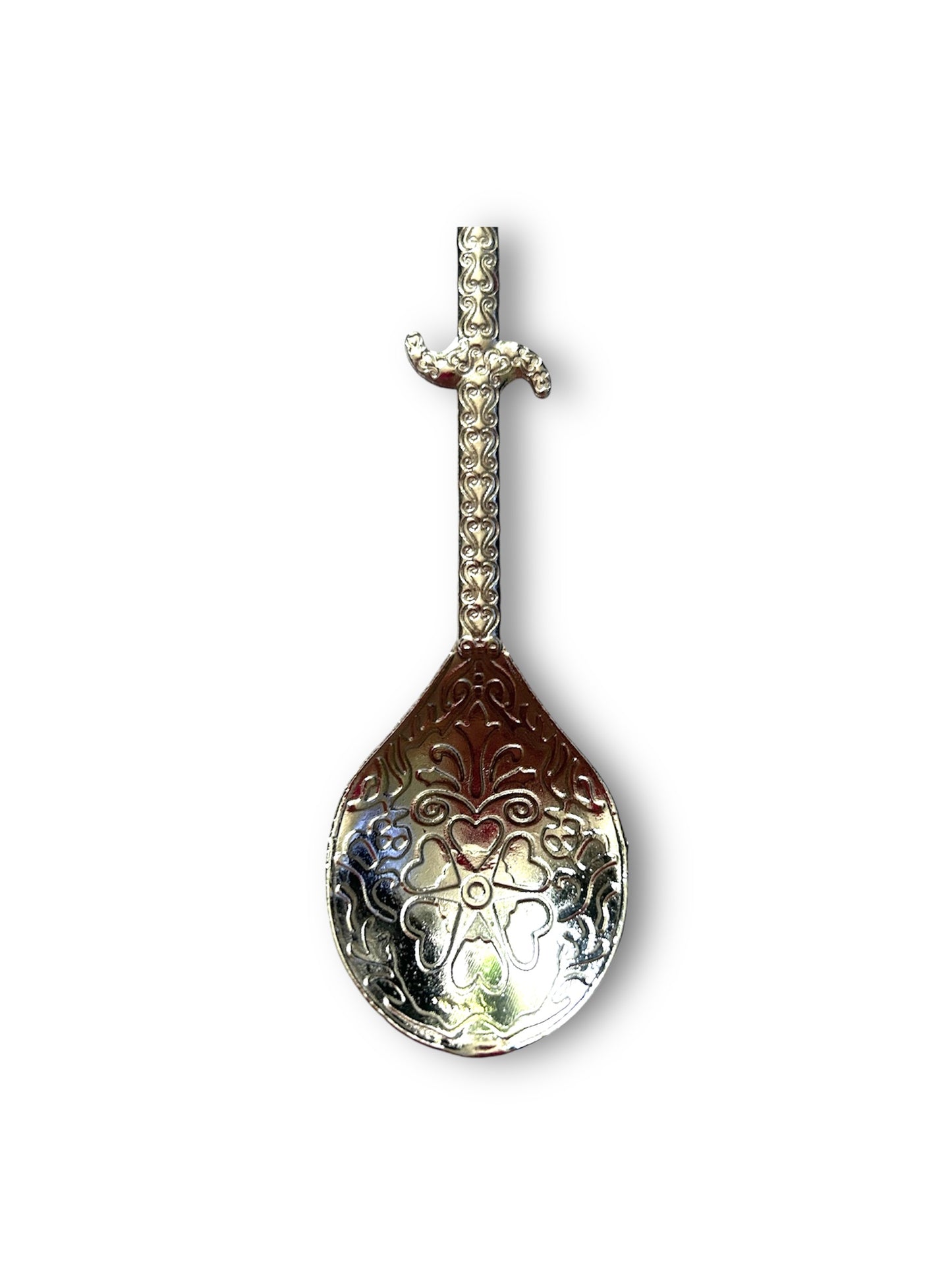 Silver Nazar Eye Spoon with Intricate Art Craft for Spiritual Protection