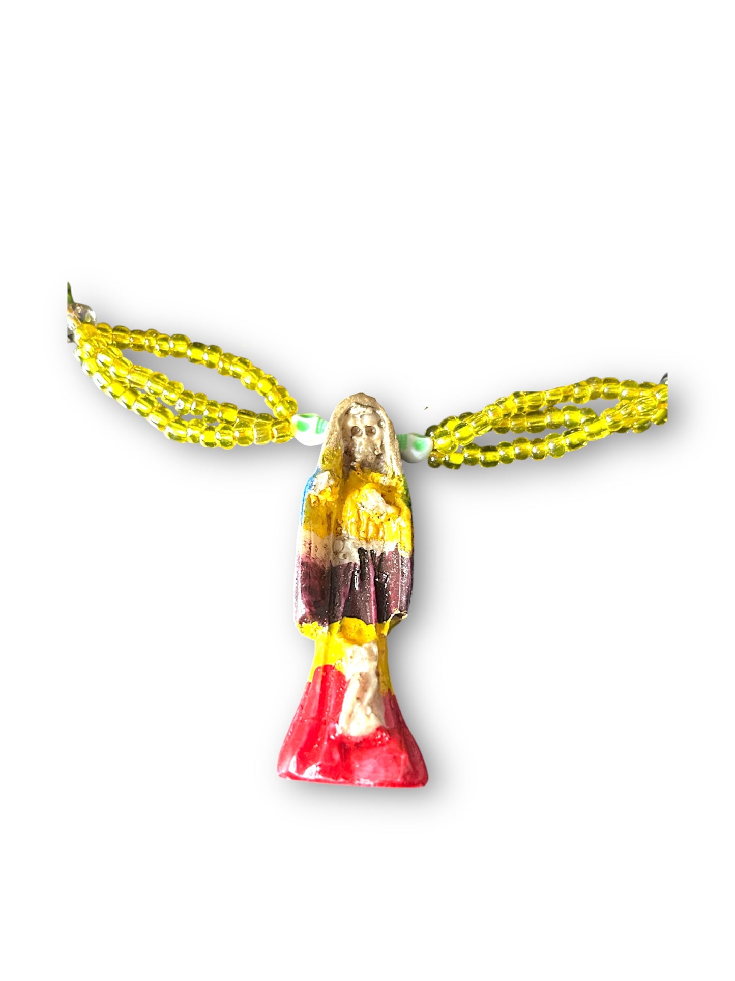 Yellow Crystal Holy santa Necklace