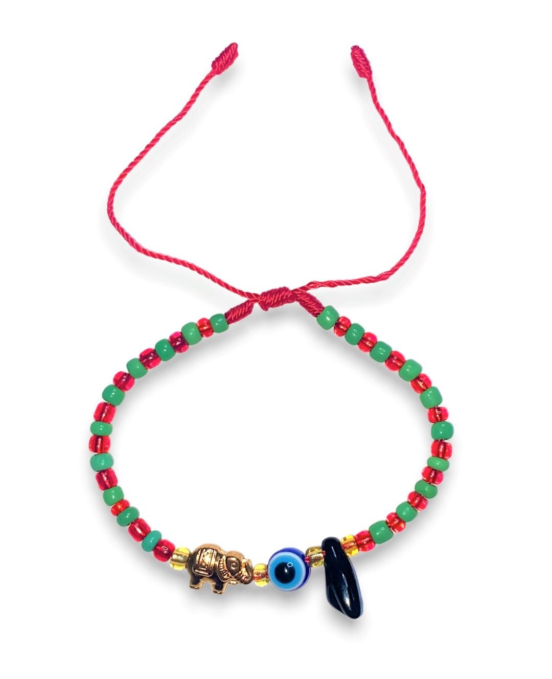 Green and Red Gold Evil Eye