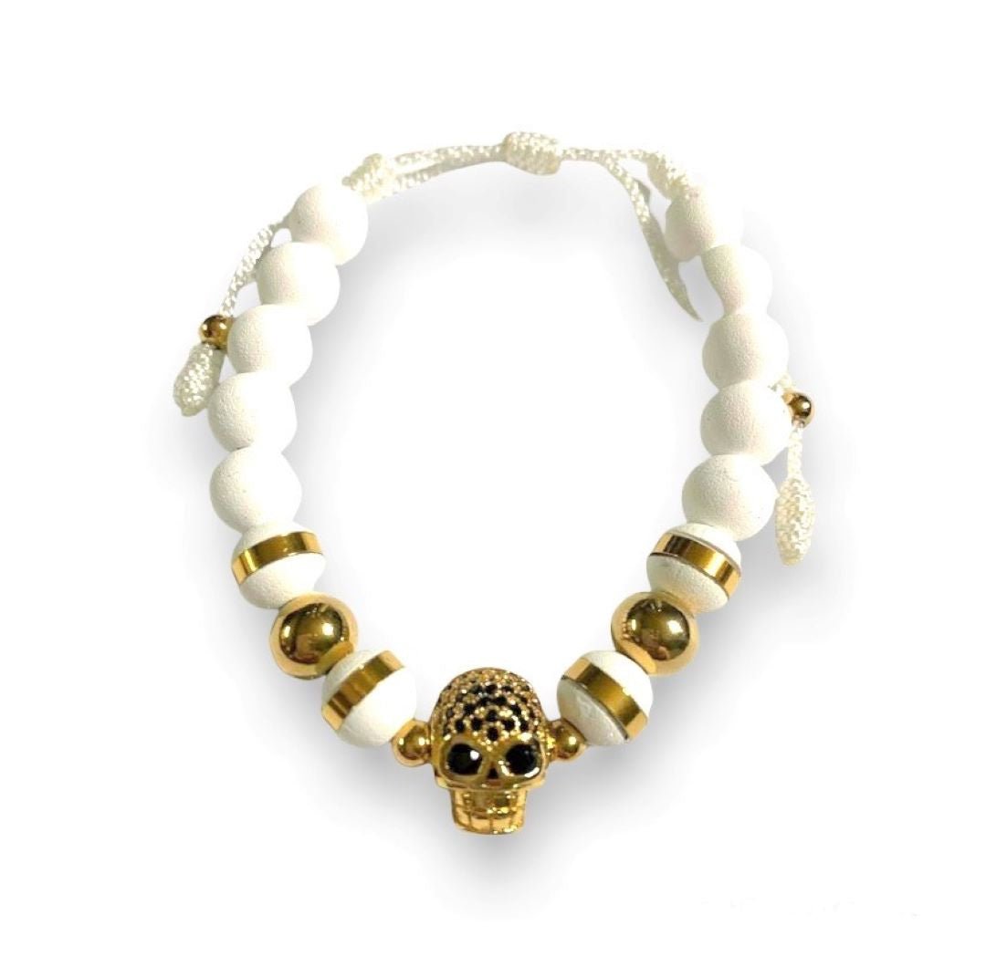 White and Gold Skull