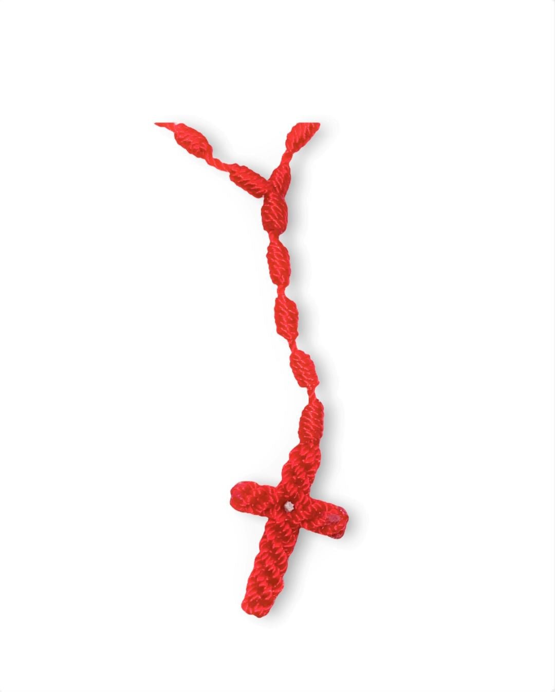 Red Rosary Cross