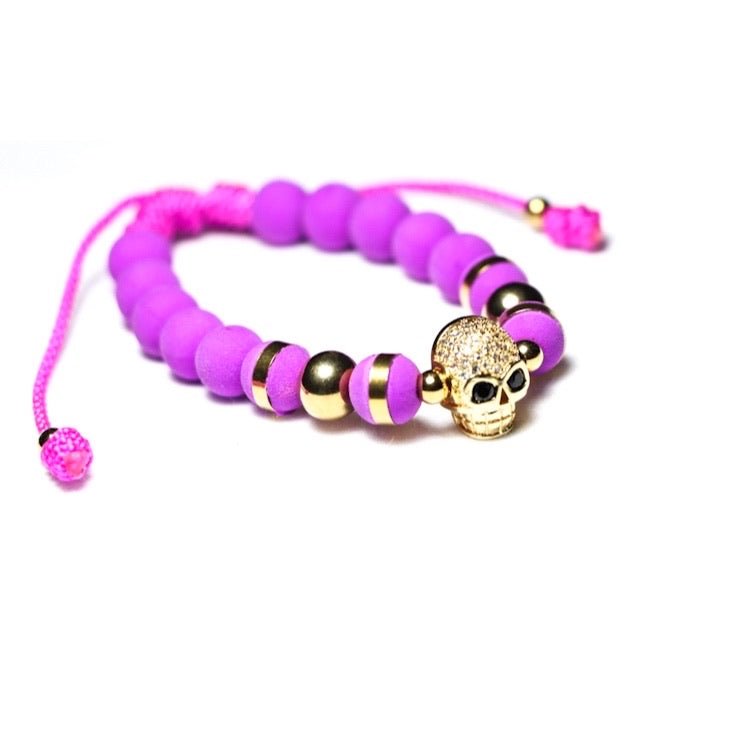 Purple & Gold Skull Head