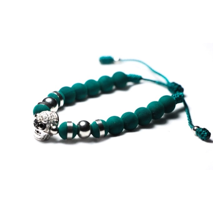 Teal And Silver Skull