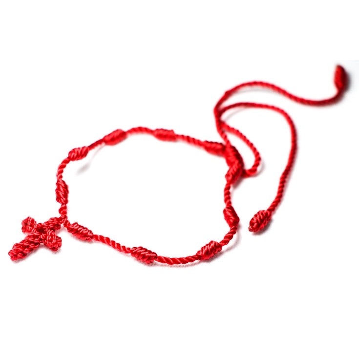 Red String Cross Seven Knots
