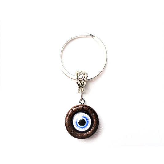 Mocha Evil Eye Keychain