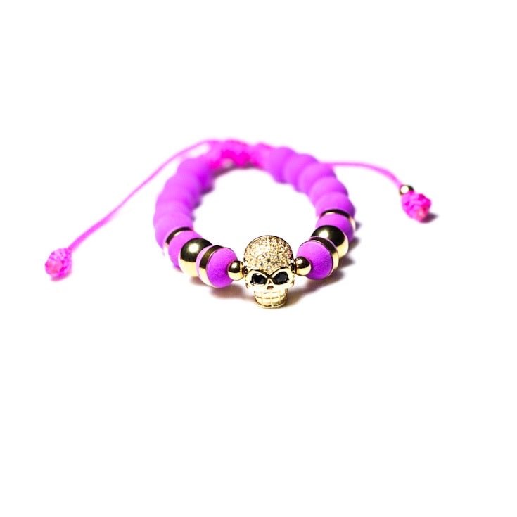 Purple & Gold Skull Head