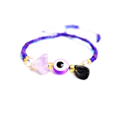 Purple Jade Stone Azabache Evil Eye