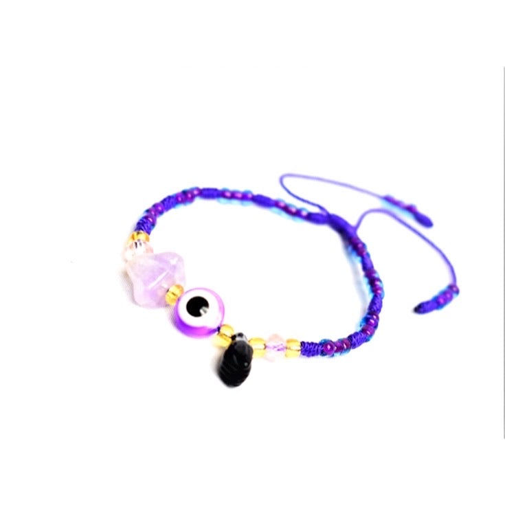 Purple Jade Stone Azabache Evil Eye