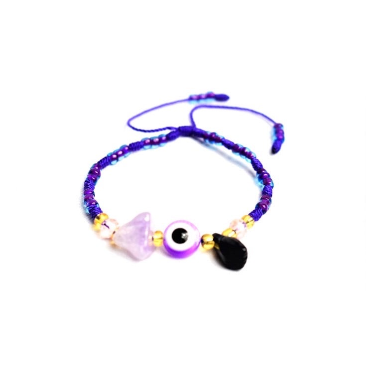 Purple Jade Stone Azabache Evil Eye