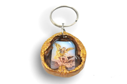Saint Michael Nut Keychain